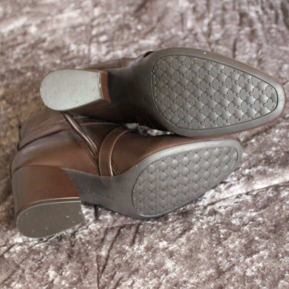 Kelly & Katie Brown Ankle Boots with Gold Side Buckle - Picture 10 of 16